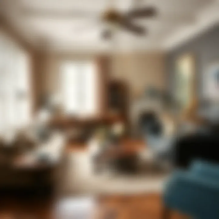 A stylishly arranged living room showcasing vintage furniture pieces