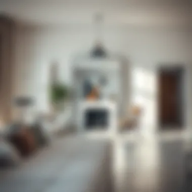 Spacious interior featuring a big silver mirror that amplifies light