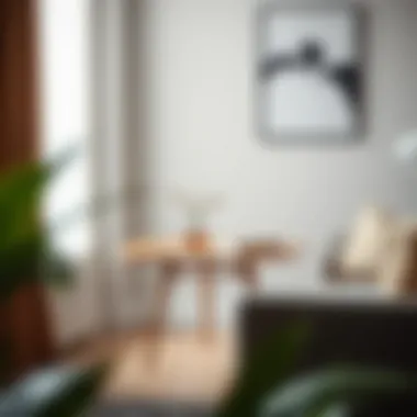 Adaptable Design: Drop Leaf Table in Compact Setting Compact drop leaf table showcasing its adaptability in a small space