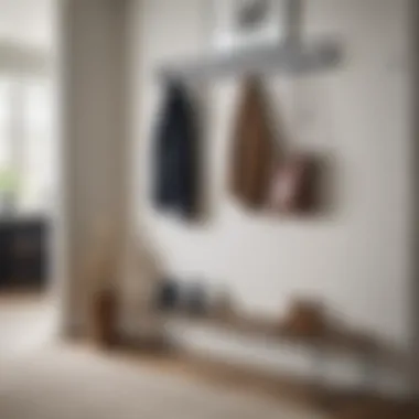 Modern Entryway with Stylish Boot Rack Elegant wall-mounted boot rack in a modern entryway