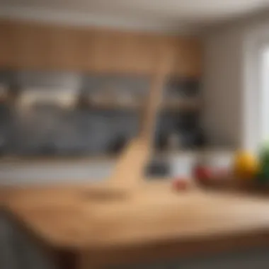 Beech Wood Spatula in Modern Kitchen Stylish beech wood spatula in a modern kitchen setting