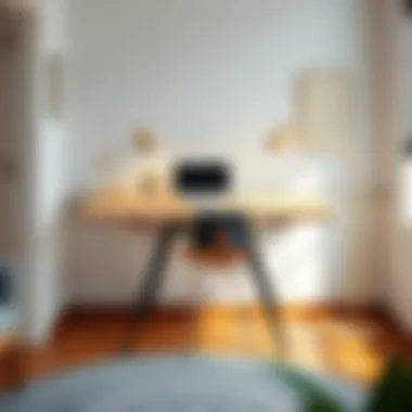 Functional 27 inch table used as a workspace