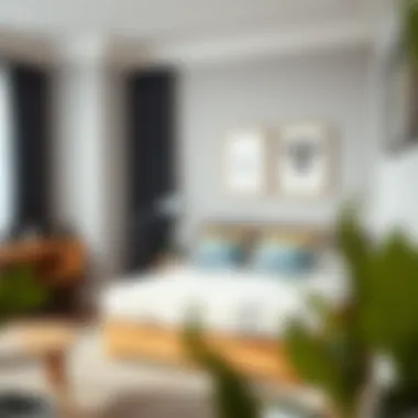 Stylish folding bed setup for a guest room