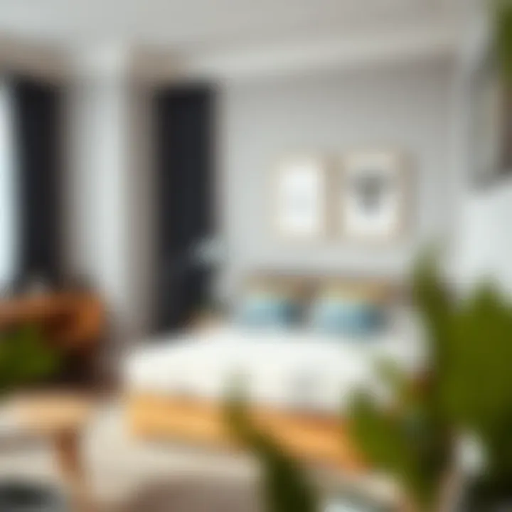 Stylish folding bed setup for a guest room