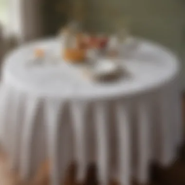 Variety of materials used in oval tablecloths