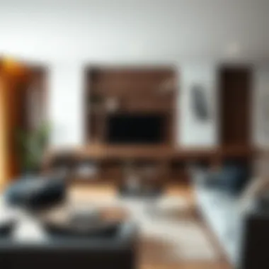 Stylish Ledge Shelf in Modern Living Room Modern living room showcasing a stylish 60 inch ledge shelf