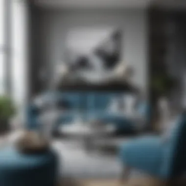 Stylish Living Room with Blue Grey Accents Stylish living room showcasing blue grey accents