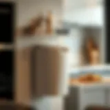 Sleek design of a wall mounted garbage can in a modern kitchen