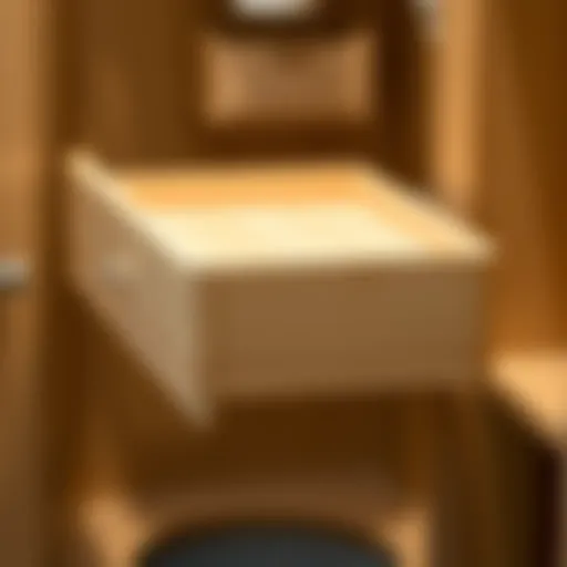 Elegant unfinished closet drawer showcasing clean lines and natural wood texture