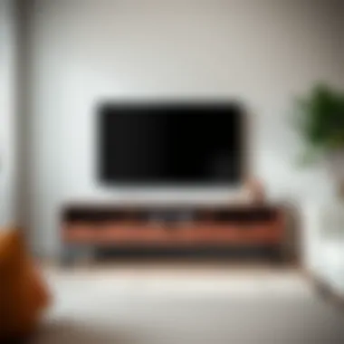 Contemporary Minimalist TV Stand Contemporary minimalist TV stand in a stylish living room