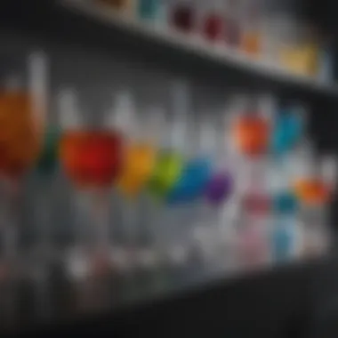 Vibrant Glassware Display A vibrant display of colorful glassware, illustrating the fusion of functionality and aesthetics.