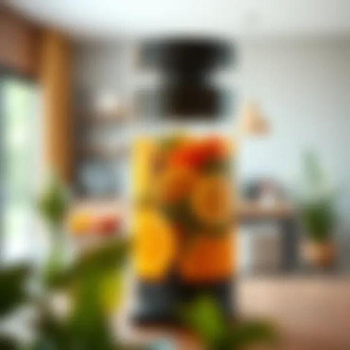 Innovative design of a large juice dispenser featuring eco-friendly materials