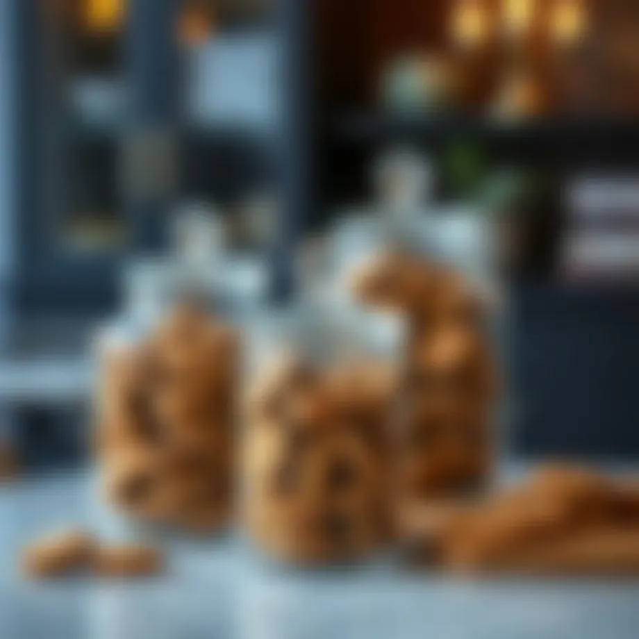 Elegant display of assorted cookies in a transparent jar
