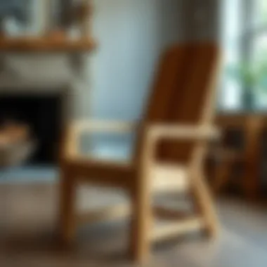 A beautifully crafted oak chair made from 2x4 oak lumber demonstrating its application in furniture design