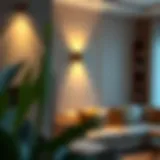 Elegant wall sconce illuminating a modern living room