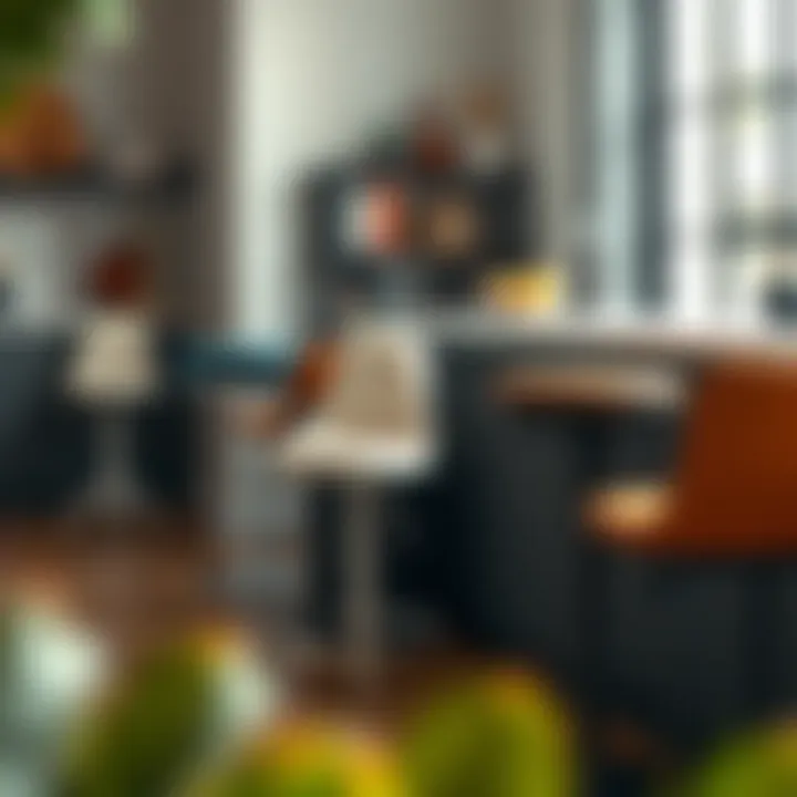 Variety of bar stools showcasing different materials and styles