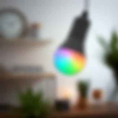 Close-up of a WiFi color changing light bulb showcasing its sleek design