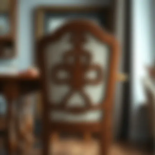 Elegant wooden dining chair cover showcasing its intricate design