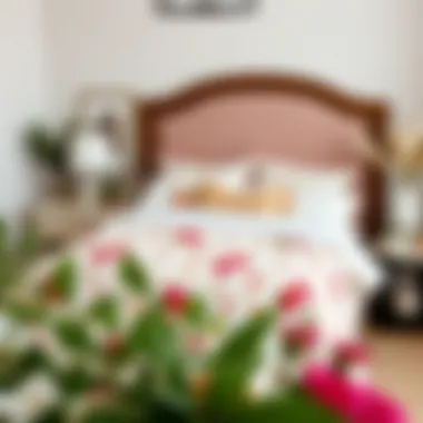 Stylish Arrangement with Floral Queen Quilt Stylish arrangement of the Floral Queen Quilt with complementary decor
