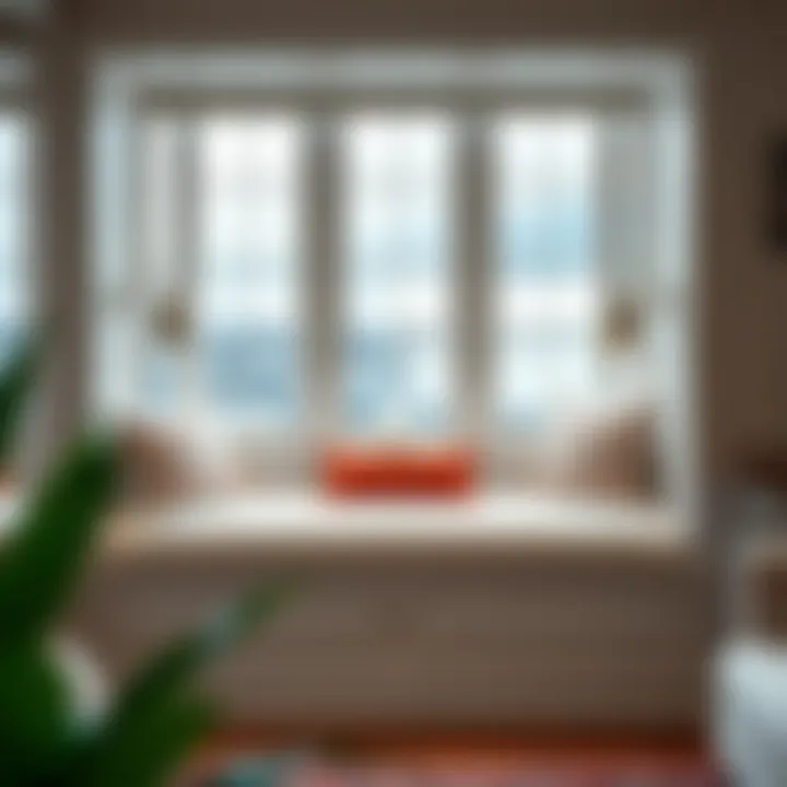 Cozy window seat with plush cushions