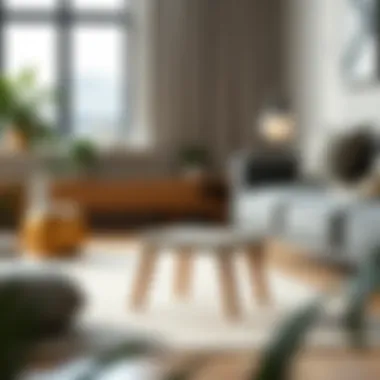 Minimalist design step stool in a contemporary living area