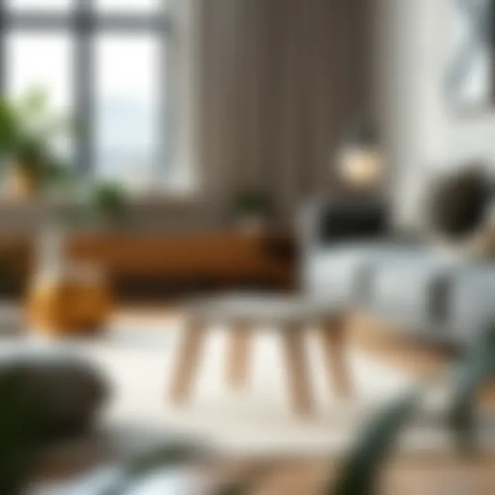 Minimalist design step stool in a contemporary living area