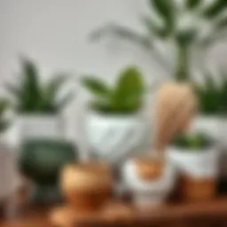 Elegant ceramic plant pots with various designs