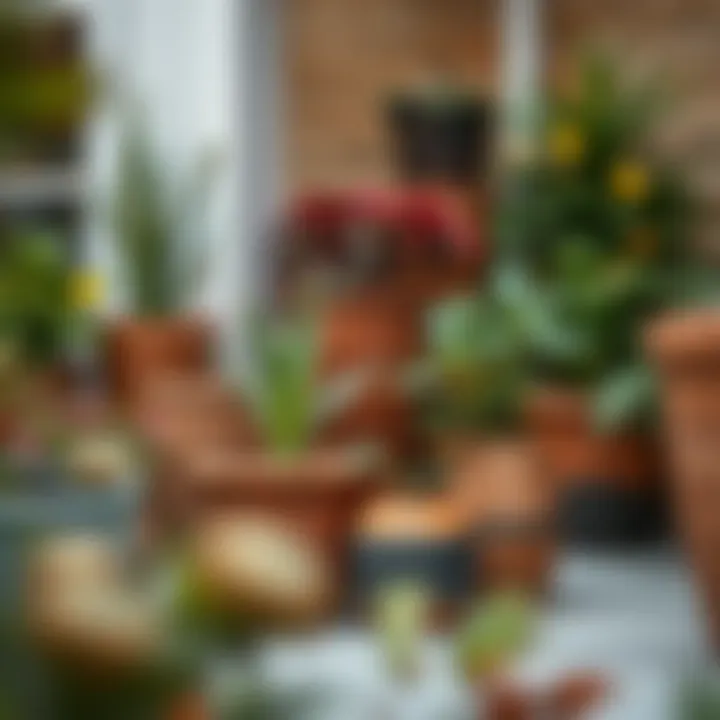 Stylish outdoor plant pots enhancing a garden space