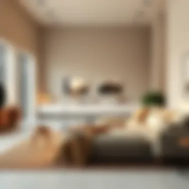 Chic large floor light adding warmth to an open space