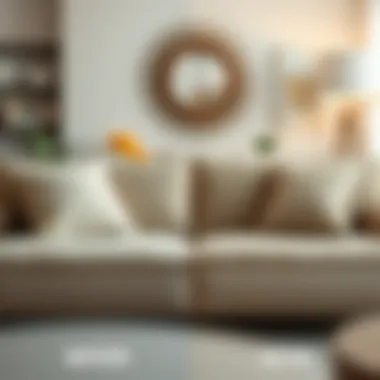 The Impact of Cushion Replacement Before and after images of couch cushions highlighting the impact of replacement