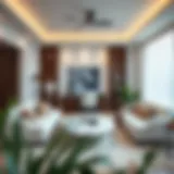 Elegant Living Room Design with White Couch Stylish living room with a white couch and modern decor