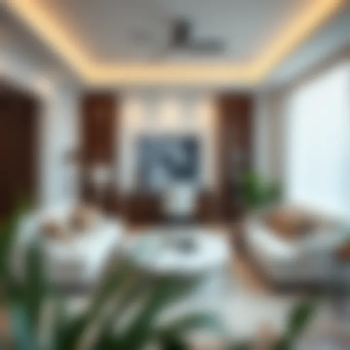 Elegant Living Room Design with White Couch Stylish living room with a white couch and modern decor