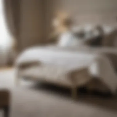 Upholstered Luxury: A Long Bedroom Bench Luxurious upholstered long bench at the foot of a bed