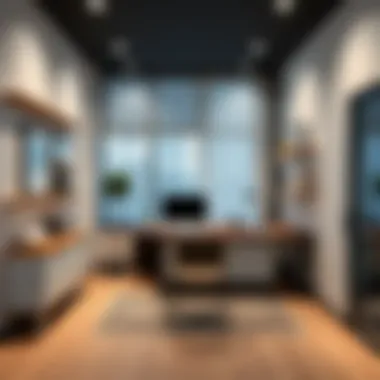Modern Small Office Design A sleek and modern small office with minimalist decor