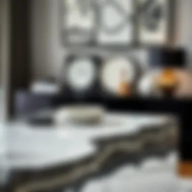 Material Selection for Contrast Materials used in a black and white buffet design