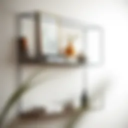 Elegant metal frame floating shelf showcasing books and decor