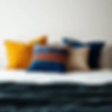 Aesthetic Pillow Combination on a Minimalist Bed Aesthetic combination of pillows on a minimalist bed