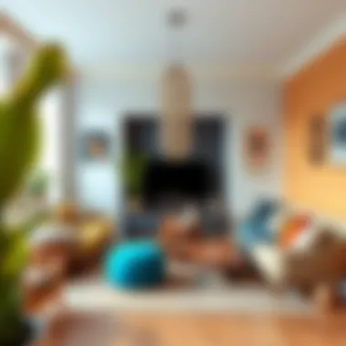 Eclectic Living Room Inspiration Vibrant living room showcasing modern bohemian decor elements