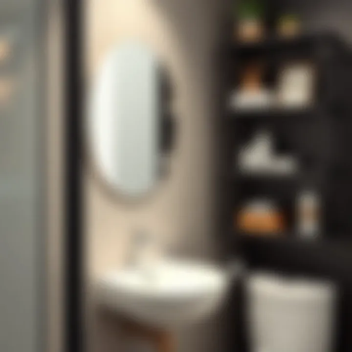 Stylish metal shelving unit for bathroom essentials