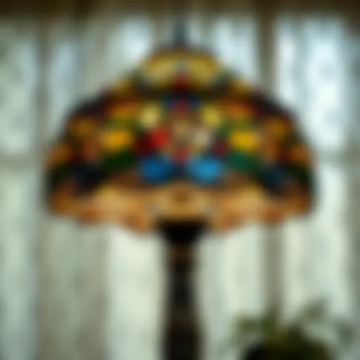 A beautifully crafted Tiffany lamp showcasing intricate stained glass design