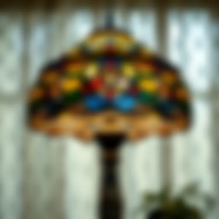 A beautifully crafted Tiffany lamp showcasing intricate stained glass design