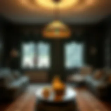 A cozy living room illuminated by a classic Tiffany lamp