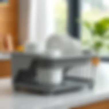 Modern Plastic Dish Drying Rack Design Stylish plastic dish drying rack with integrated drain board