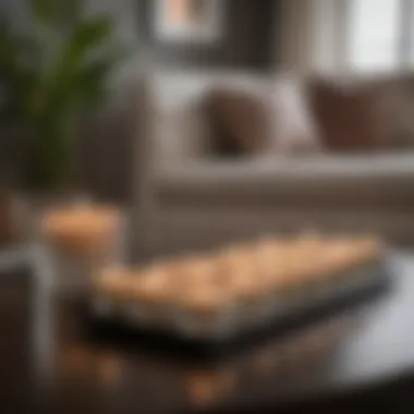 Elegant Display of Scented Tealight Candles Elegant display of assorted scented tealight candles in a cozy living room setting