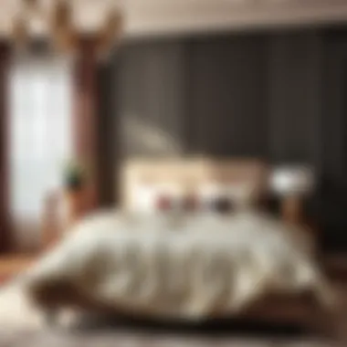 Aesthetic appeal of a full bed dressed with queen sheets in a stylish bedroom.