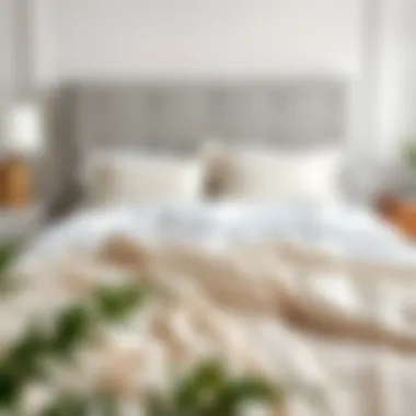 Comfort levels illustrated by various queen sheets set on a full bed.