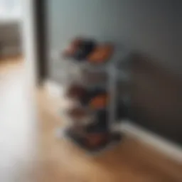 Modern shoe storage stand with a sleek design