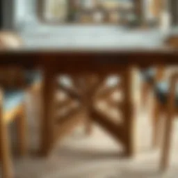 Elegant solid wood dining table with a polished finish