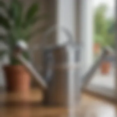 Stylish Watering Can Enhancing Home Décor Stylish stainless steel watering can complementing home décor