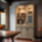 Elegant standing pantry cabinet showcasing modern design